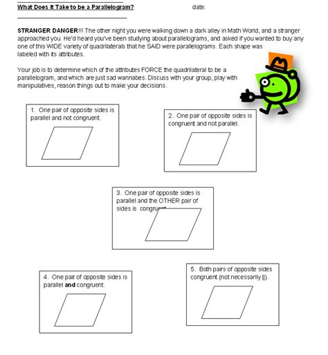 Proving Quadrilaterals Are Parallelograms Worksheet