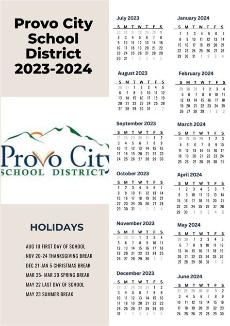 Provo District Calendar