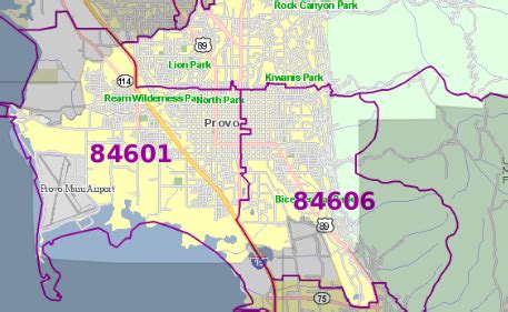 Provo Ut Zip Code Map