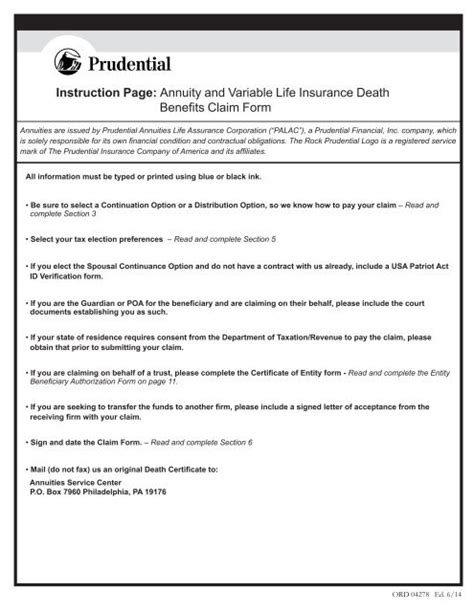 Prudential Life Policy Death Claims