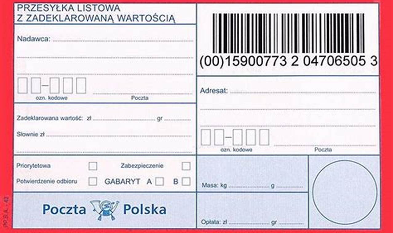 Przesyłka Polecona Dokument Do Druku Poczty Polskiej