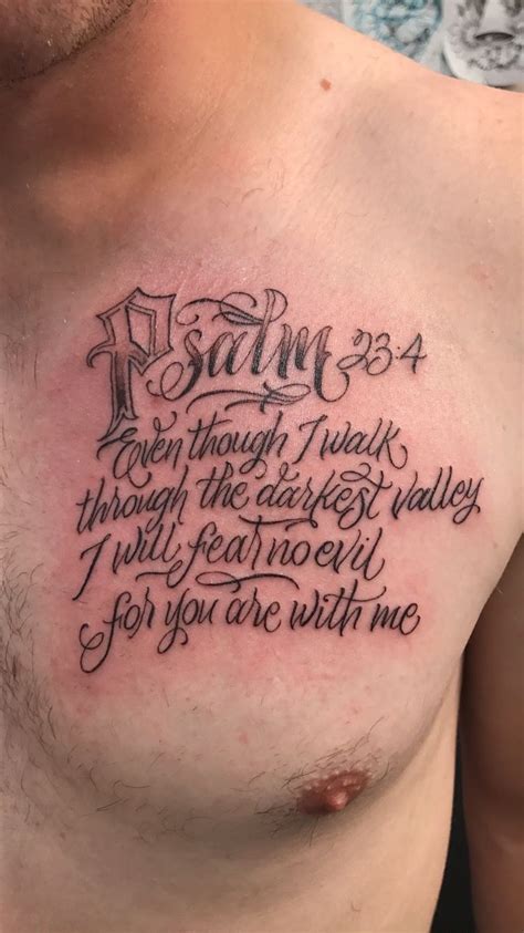 40 Psalm 23 Tattoo Designs For Men Bible Verse Ink Ideas