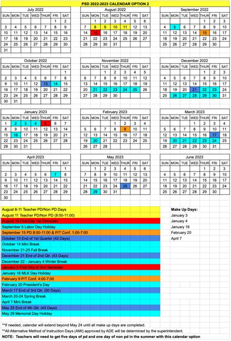 Psd Academic Calendar