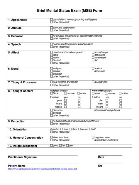 Psych Physical Exam Template