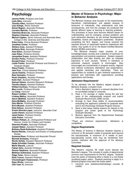 Psychology Course Catalog