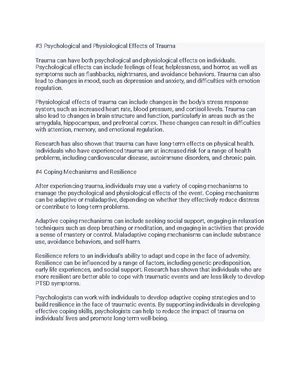 Psychology Trauma Study