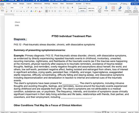 Ptsd Template