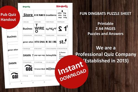 Pub Quiz Puzzles