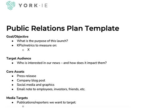 Public Relations Template