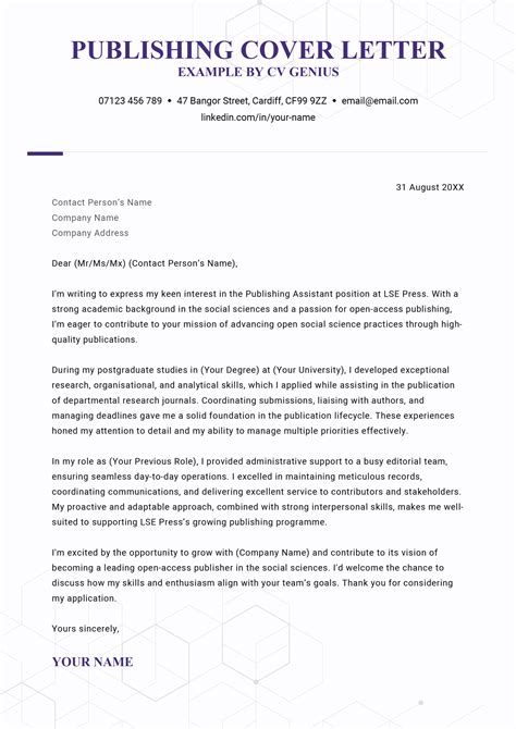 Publishing Cover Letter