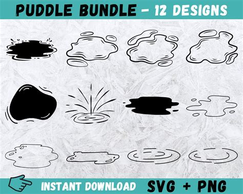 Splish, Splash – Make a Splash with Puddle SVG! The Ultimate graphic solution for any rainy-day project.