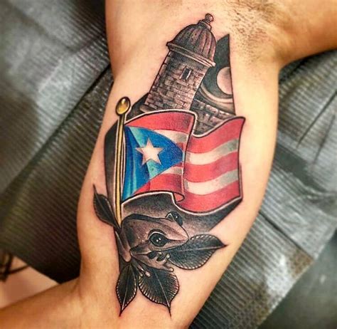Puerto Rican Flag by Diablo inkjection tattoos