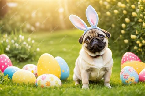 Pug Easter Bunny
