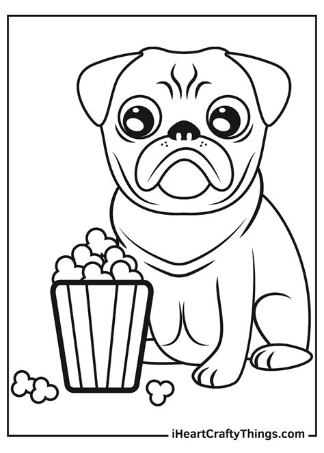 Pug Printable Coloring Pages