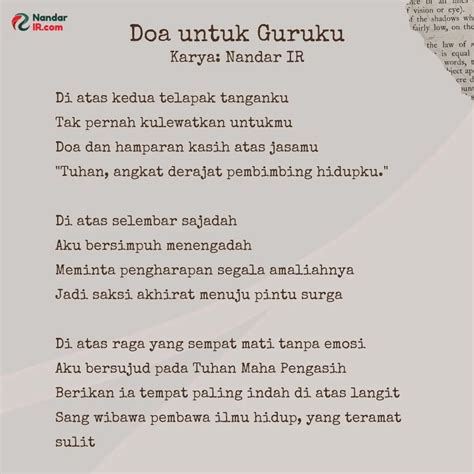 Puisi Doa Guru