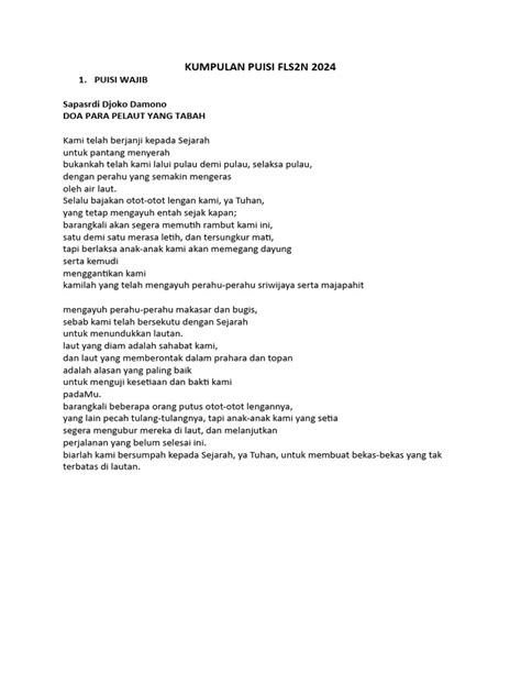 Puisi Fls2n Sd