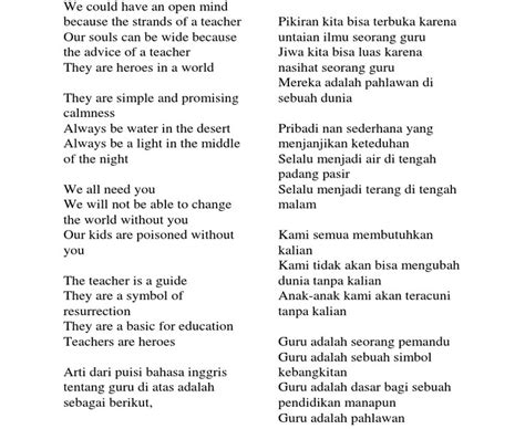 Puisi Inggris Pendek