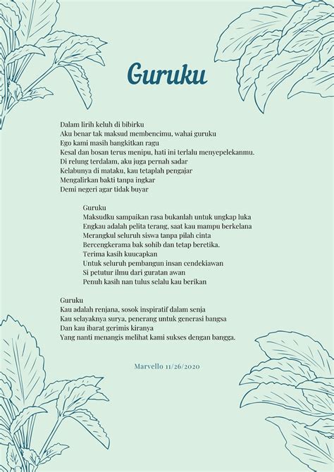 Puisi Ode Untuk Guru