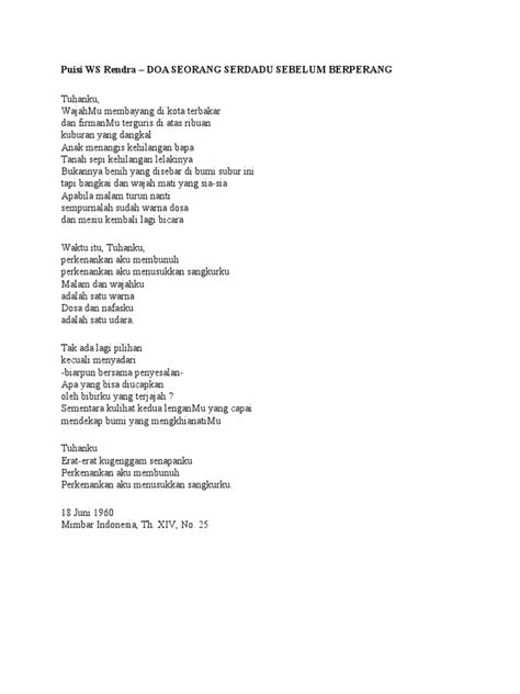 Puisi Religi Ws Rendra