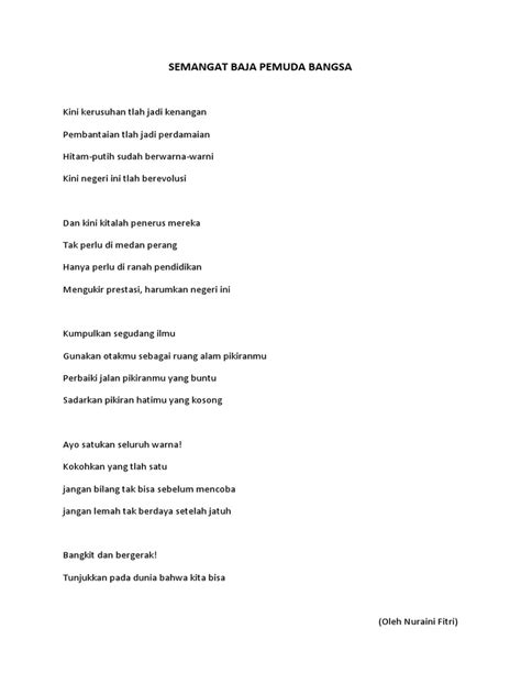 Puisi Semangat Pemuda