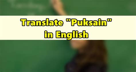 Puksain In English