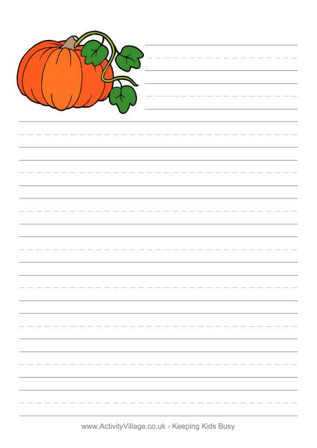 halloween pumpkins letterhead for kids writing paper primary