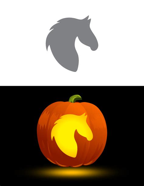 Pumpkin Carving Template Horse
