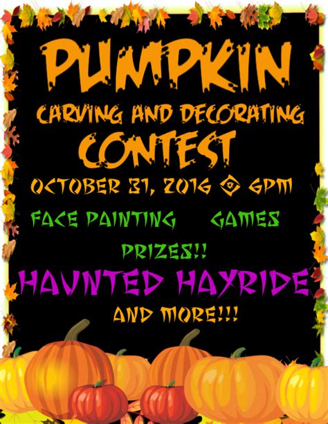 Pumpkin Decorating Contest Flyer Template