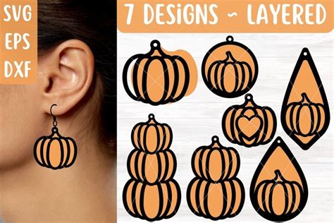 Get into the Halloween spirit with Pumpkin Earring Svg - Spookily Stylish Halloween Jewellery