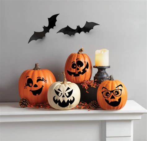Carved pumpkins for Halloween decorations