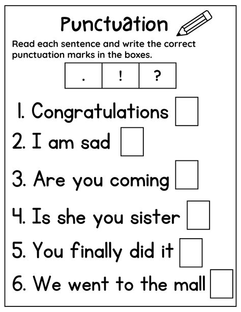 Punctuation Worksheets For Grade 2 With Answers Pdf