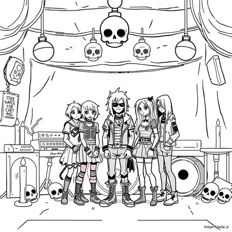 Punk Goth Coloring Pages