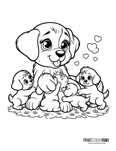 Puppies Coloring Page
