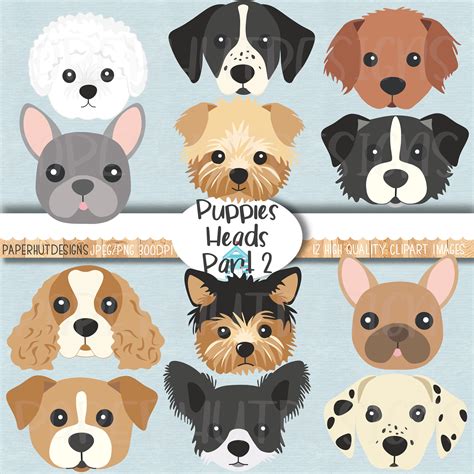Puppy Faces Clipart