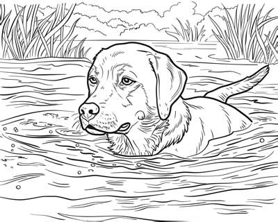 Puppy vs. Adult Labrador Coloring Sheets