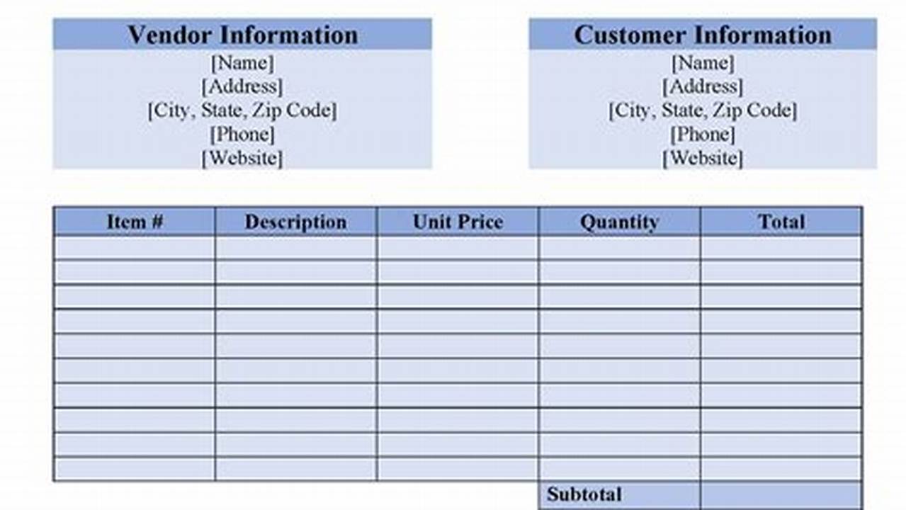 Purchase Order Template For Excel: A Comprehensive Guide