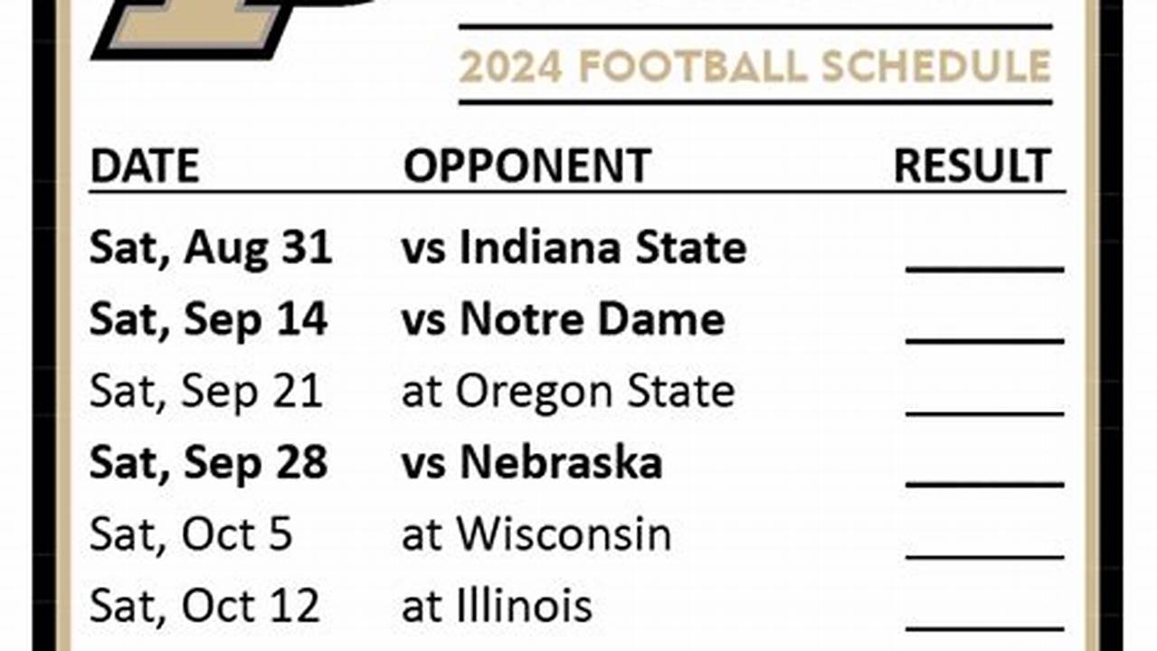 Purdue Spring 2024 Schedule