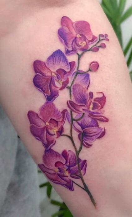Purple Orchid Tattoo Designs