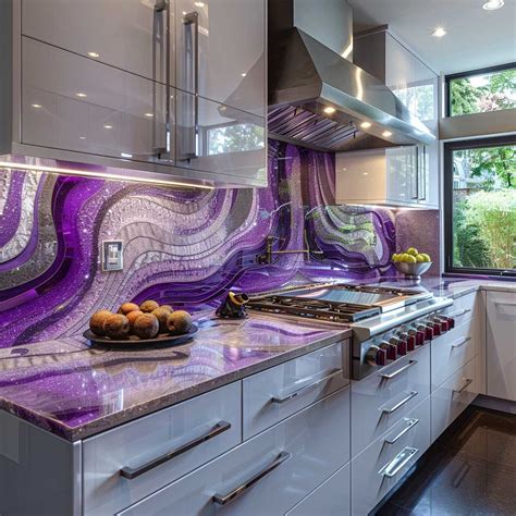 Purple Backsplash Tile