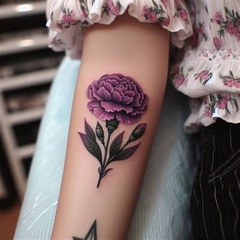 Purple Carnation Tattoos
