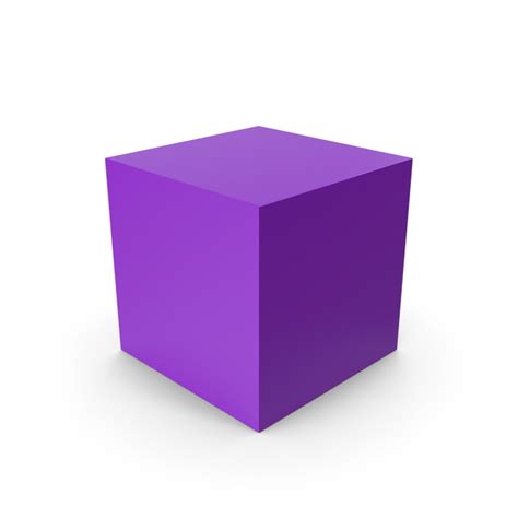 Purple Cube Object 3D PNG