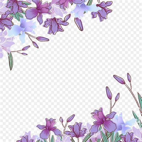 Purple Flower Border Line