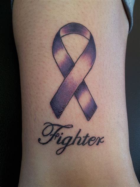 Purple Ribbon Tattoo