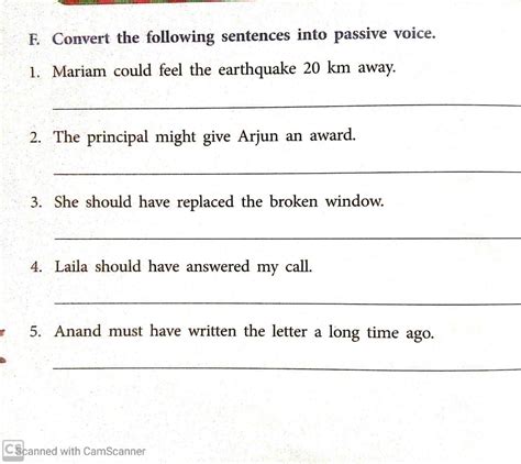 Put the Following Sentences Into Passive Voice