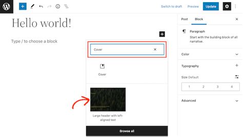Put A Text Box Over A Picture In WordPress Using Cover Block
