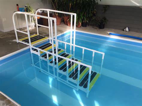 My homemade ladder I built for my above ground pool. Swimming pool
