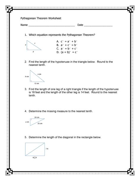 Pythagorean theorem Word Problems Worksheet New Pythagorean theorem