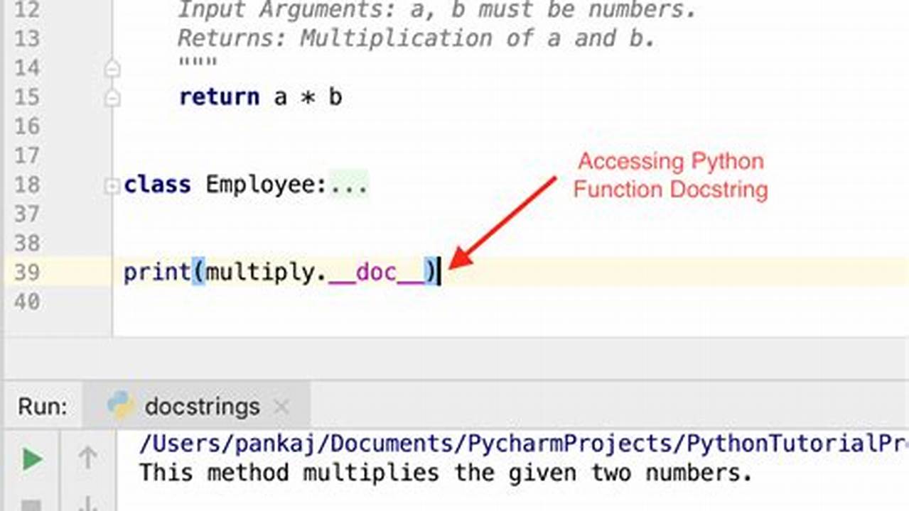 Python Class Docstring