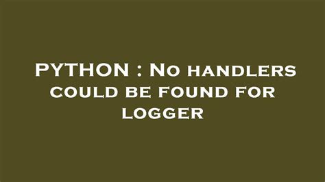 th?q=Python%20 %20No%20Handlers%20Could%20Be%20Found%20For%20Logger%20%22Opengl - Fixing 'No Handlers Found' Error in Python's Opengl library