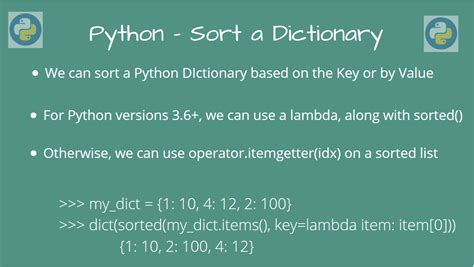 Python Dictionary Sort